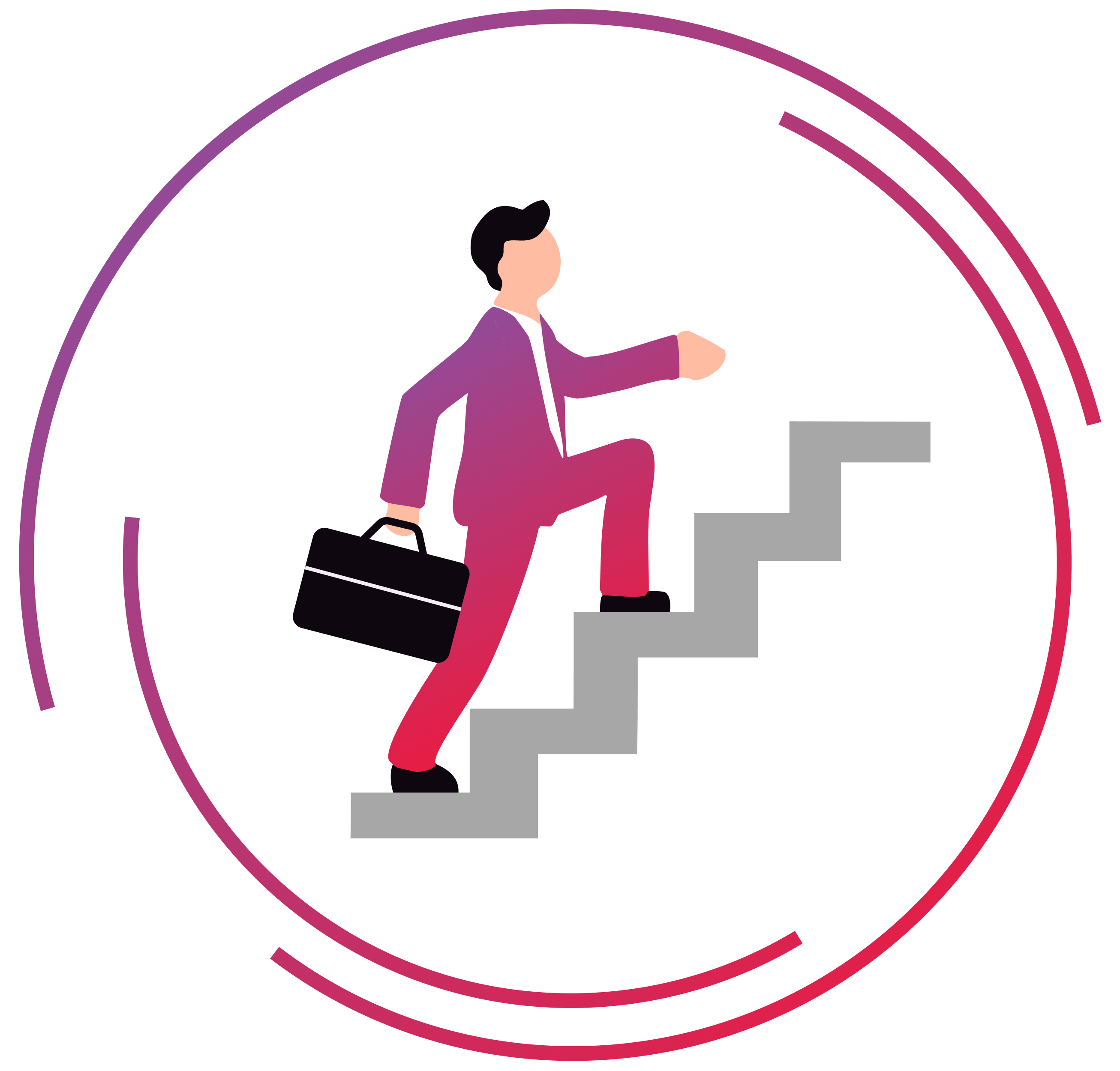 Man on stairs illustration